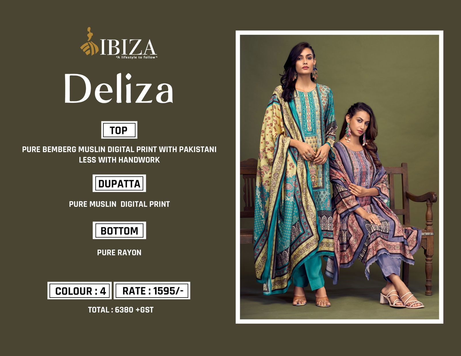 Deliza By Ibiza Muslin Digital Printed Salwar Kameez Wholesale Price In Surat
